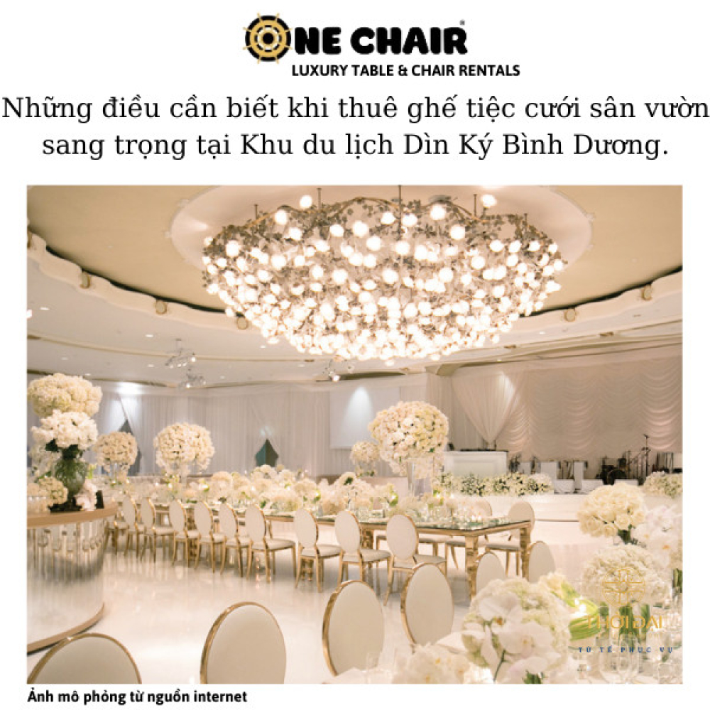 Những điều cần biết khi thuê ghế tiệc cưới sân vườn sang trọng tại Khu du lịch Dìn Ký Bình Dương.
