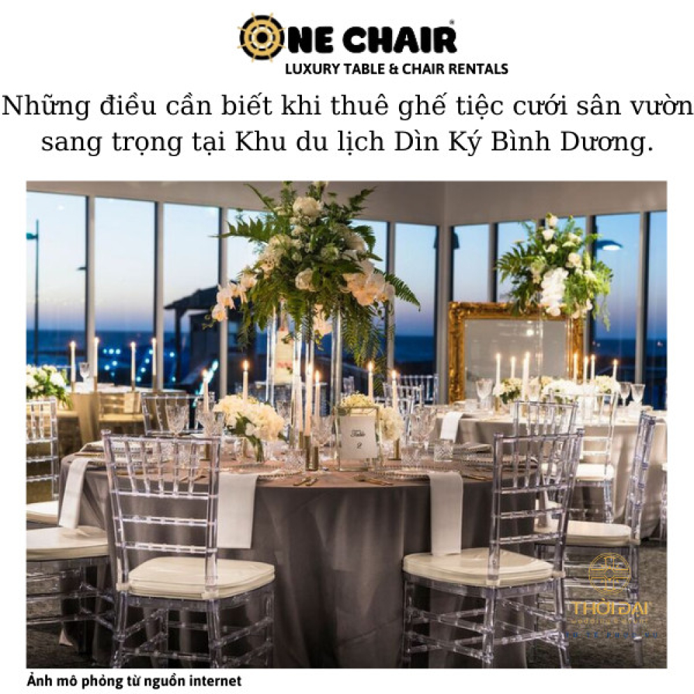 Những điều cần biết khi thuê ghế tiệc cưới sân vườn sang trọng tại Khu du lịch Dìn Ký Bình Dương.