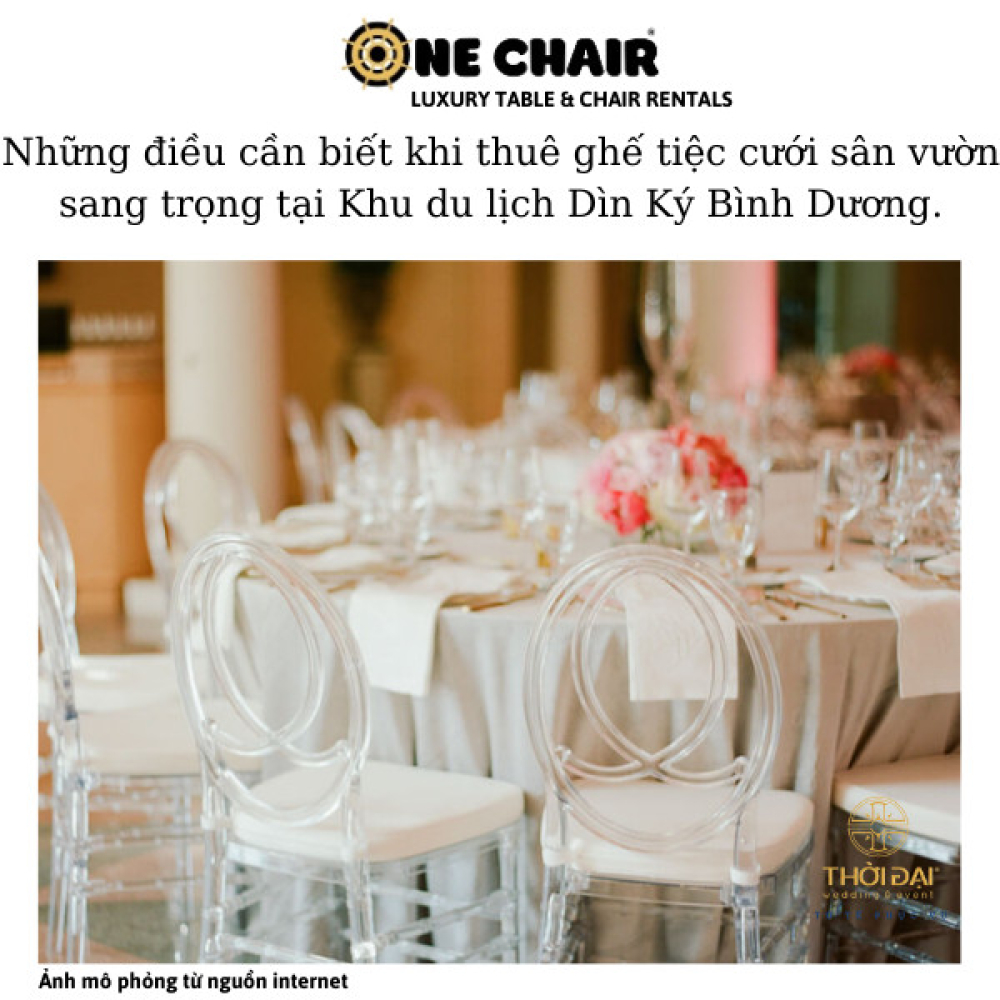 Những điều cần biết khi thuê ghế tiệc cưới sân vườn sang trọng tại Khu du lịch Dìn Ký Bình Dương.