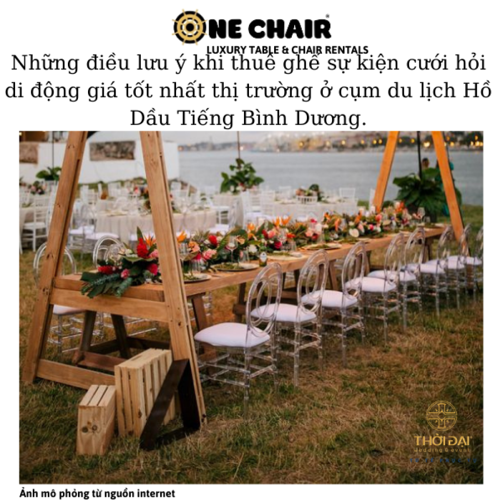 Những điều lưu ý khi thuê ghế sự kiện cưới hỏi di động giá tốt nhất thị trường ở cụm du lịch Hồ Dầu Tiếng Bình Dương.