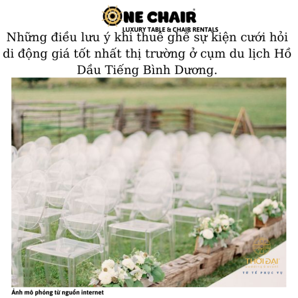 Những điều lưu ý khi thuê ghế sự kiện cưới hỏi di động giá tốt nhất thị trường ở cụm du lịch Hồ Dầu Tiếng Bình Dương.