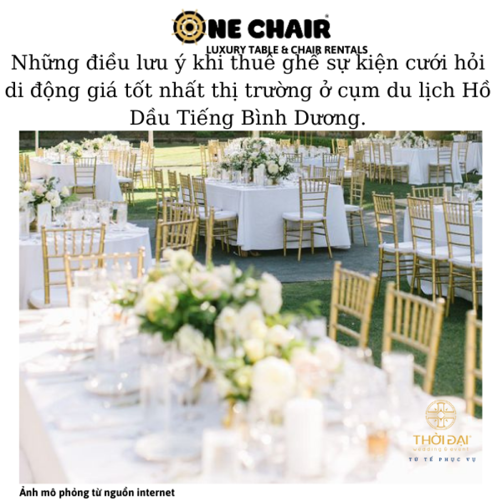 Những điều lưu ý khi thuê ghế sự kiện cưới hỏi di động giá tốt nhất thị trường ở cụm du lịch Hồ Dầu Tiếng Bình Dương.
