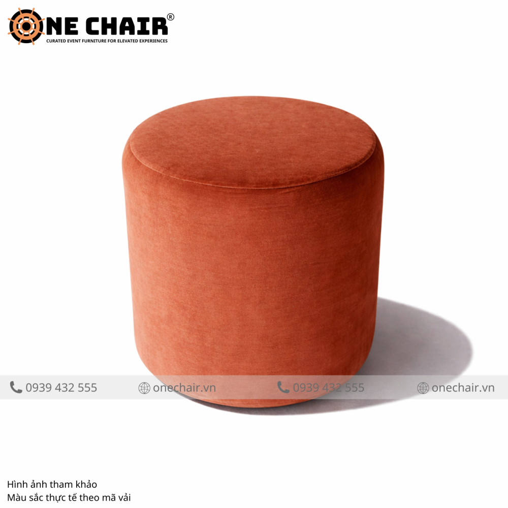 Ottoman Đơn Nhung Nâu Terracotta – Ấm Áp & Cá Tính Chinh Phục Mọi Concept Sự Kiện