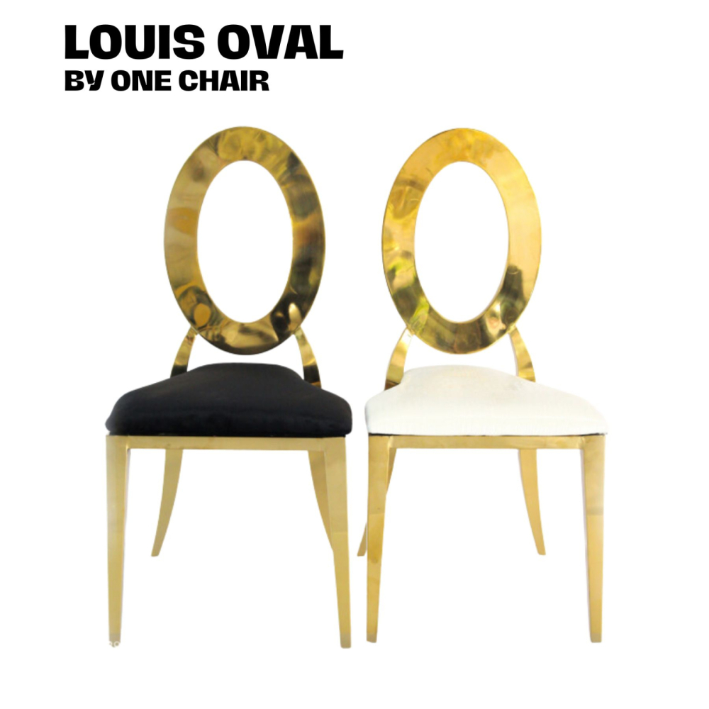 Ghế sự kiện đám cưới louis oval mạ vàng hiện đại thép không gỉ bán buôn nhà hàng khách sạn