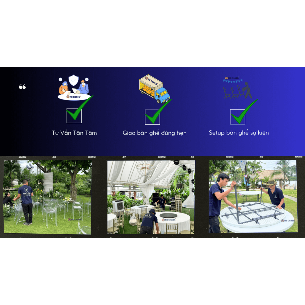Cho thuê bàn ghế sự kiện quận 6 tphcm