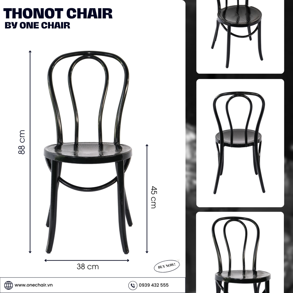 Thonet Chair: Ghế Sự Kiện Cao Cấp Màu Đen - Vẻ Đẹp Đen Tĩnh Lặng