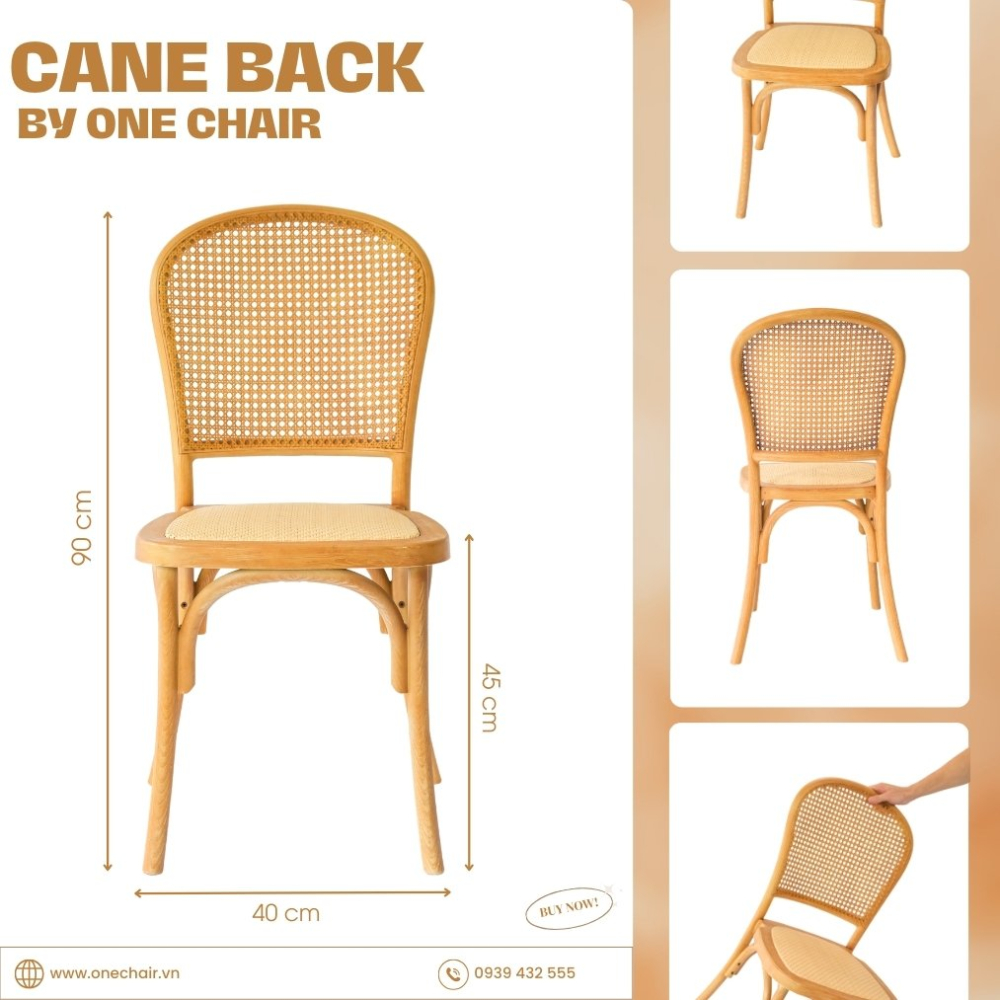 NEW - Ghế Cane Back Lãng Mạn, Sự Lựa Chọn Tinh Tế Cho Tiệc Cưới