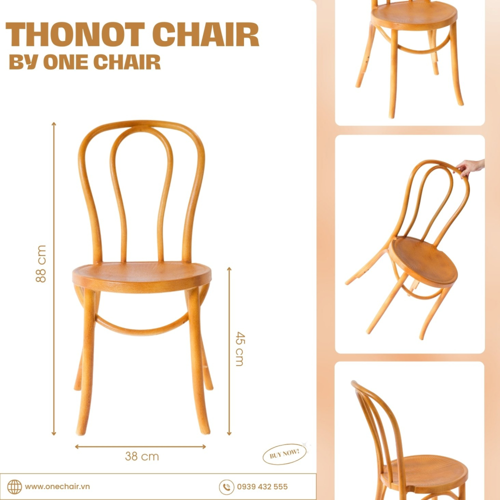 NEW - Ghế Thonot Màu Cam Vàng: Vẻ Đẹp Tự Nhiên Thuần Khiết và Ấm Áp