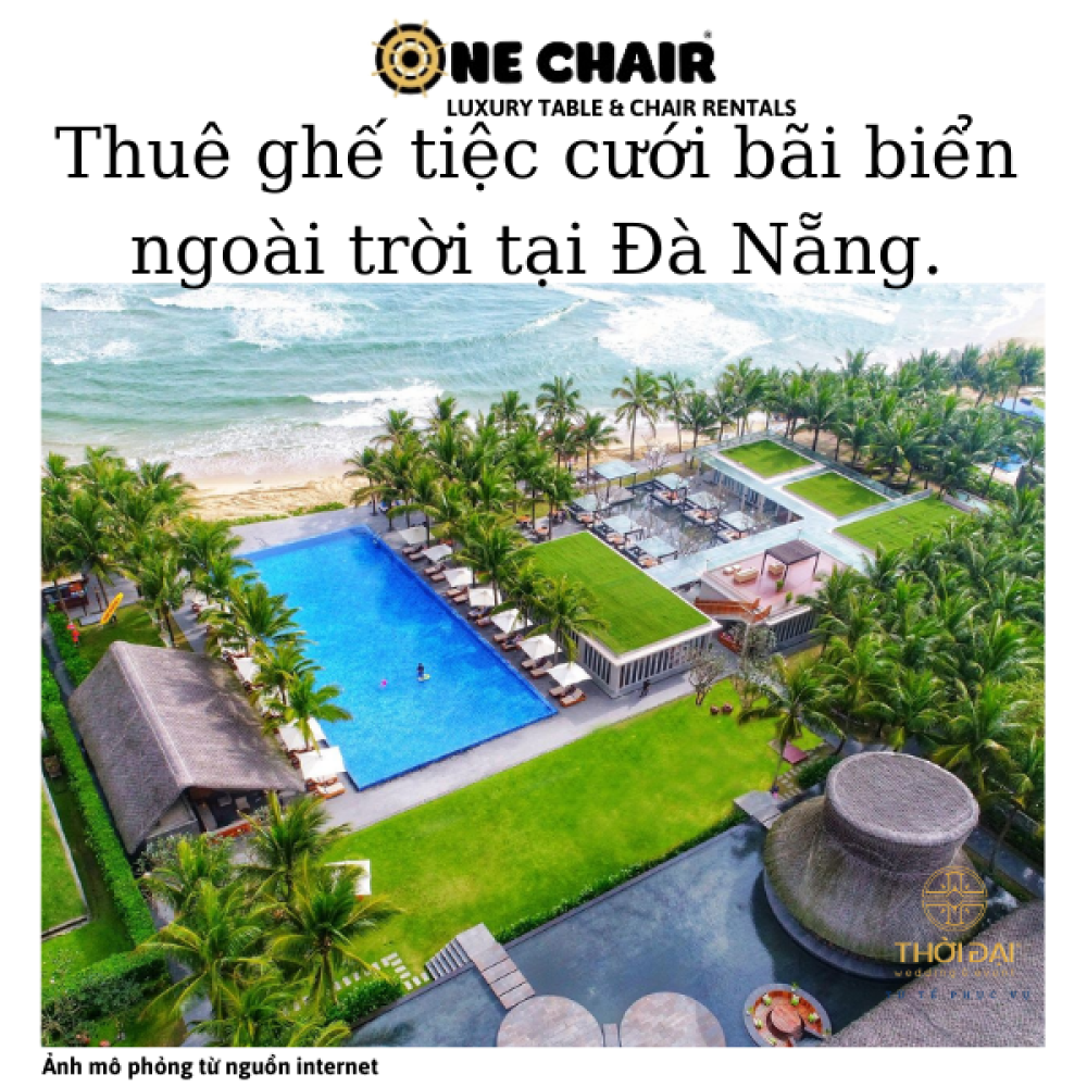 Thuê ghế tiệc cưới bãi biển ngoài trời tại Đà Nẵng.