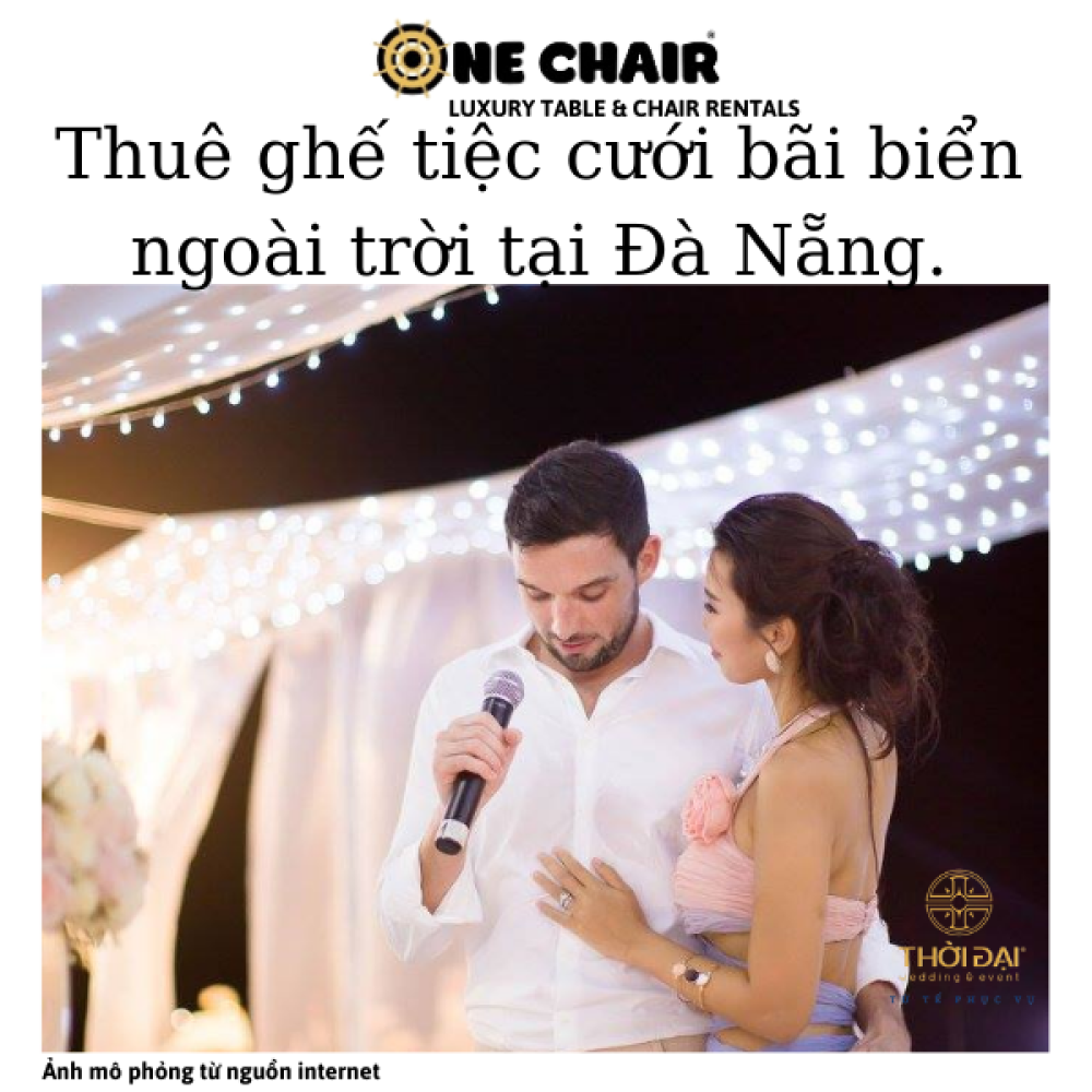 Thuê ghế tiệc cưới bãi biển ngoài trời tại Đà Nẵng.