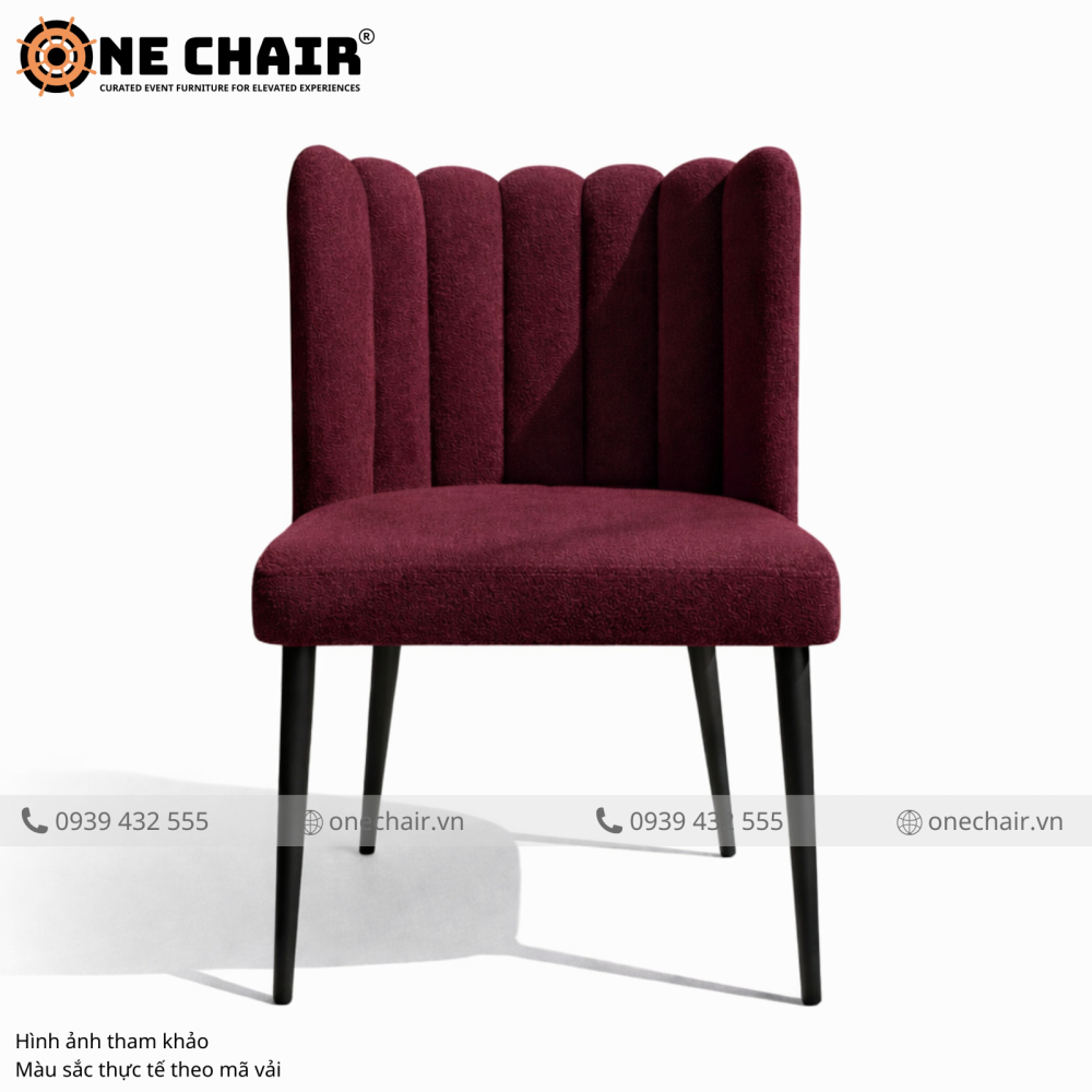 Ghế Sofa Tulip Cao Cấp Màu Đỏ Burgundy – Lãng Mạn Cuồng Nhiệt & Sang Trọng Đến Từng Thớ Vải