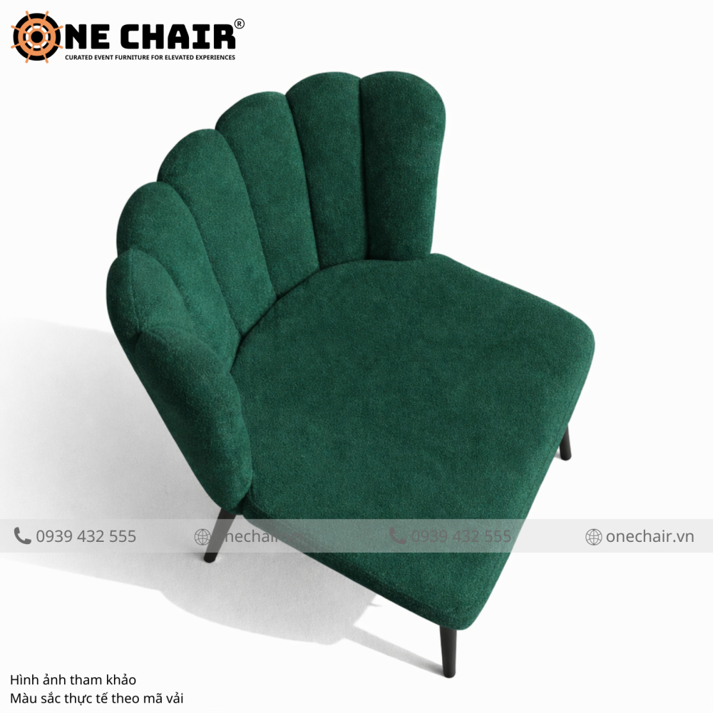 Ghế Sofa Sự Kiện Tulip Nhung Xanh Ngọc – Nở Rộ Đẳng Cấp Trong Từng Không Gian Sự Kiện