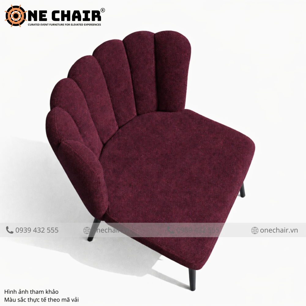 Ghế Sofa Tulip Cao Cấp Màu Đỏ Burgundy – Lãng Mạn Cuồng Nhiệt & Sang Trọng Đến Từng Thớ Vải