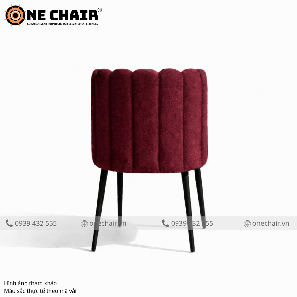 Ghế Sofa Tulip Cao Cấp Màu Đỏ Burgundy – Lãng Mạn Cuồng Nhiệt & Sang Trọng Đến Từng Thớ Vải