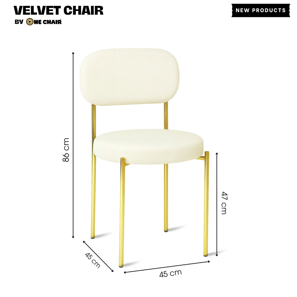 VELVET CHAIR WHITE – KHUNG VÀNG THANH LỊCH | GHẾ SỰ KIỆN SANG TRỌNG