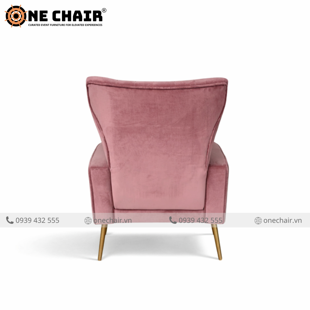 Ghế Sofa Sự Kiện Muse Armchair Nhung Hồng Dusty – Nàng Thơ Của Mọi Không Gian Sự Kiện Tinh Tế