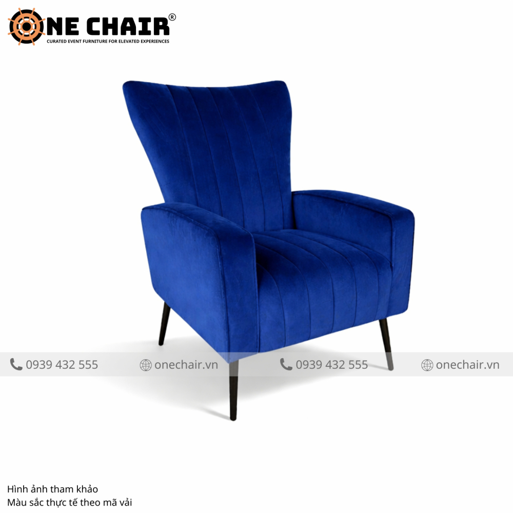Sofa Sự Kiện Armchair Muse Xanh Coban – Quyền Lực & Thanh Lịch Thống Trị Mọi Sự Kiện Đẳng Cấp