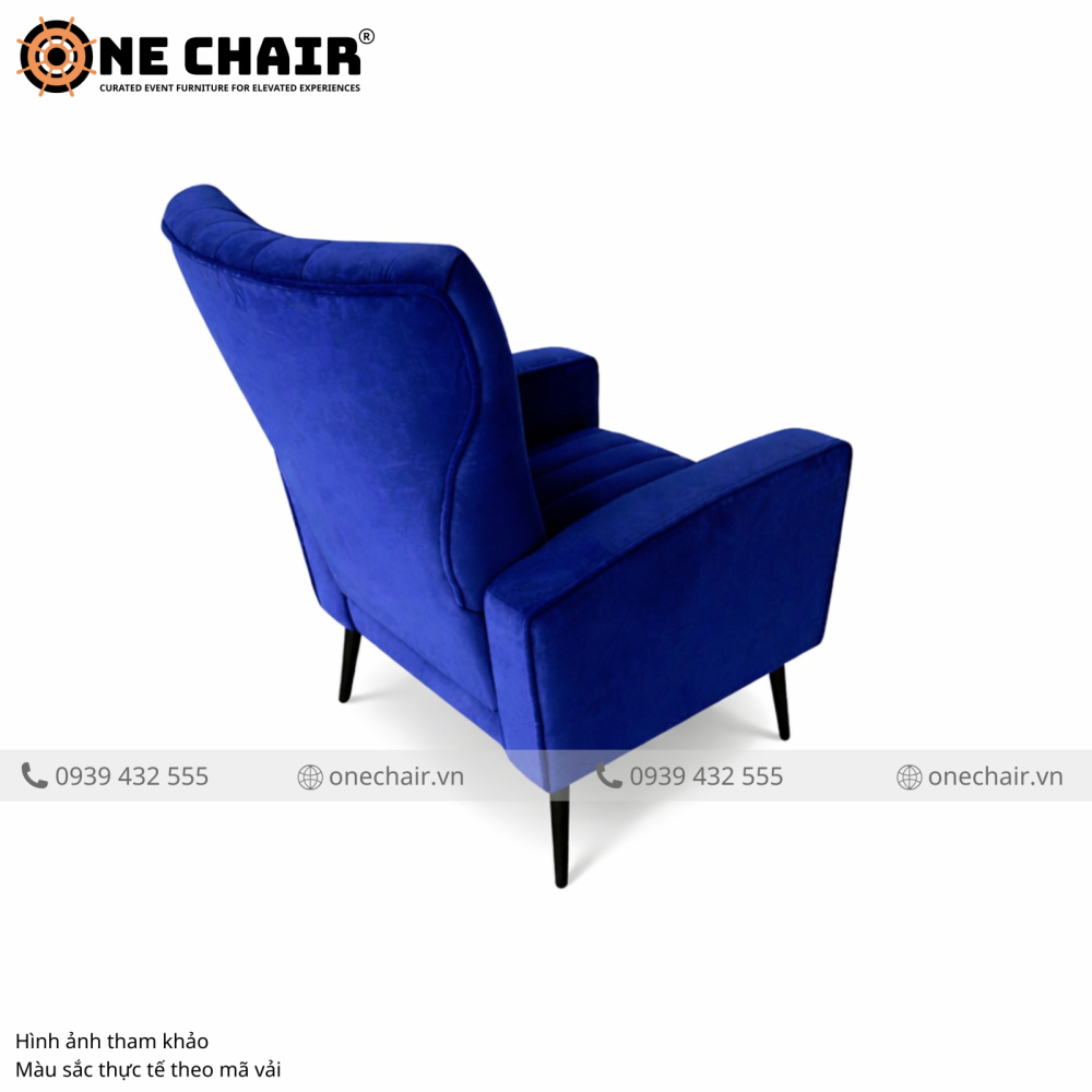 Sofa Sự Kiện Armchair Muse Xanh Coban – Quyền Lực & Thanh Lịch Thống Trị Mọi Sự Kiện Đẳng Cấp