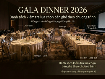 Nội Thất Gala Dinner Black & Gold 2026: Chrome Ghost — Sản Phẩm Tiên Phong Chưa Từng Xuất Hiện Tại Sự Kiện Việt Nam