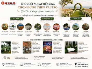 Ghế Cưới Ngoài Trời 2026 Chọn Đúng Theo Vai Trò Để Cả Không Gian Toàn Vẹn