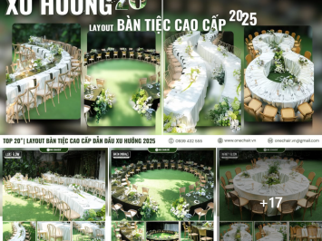 Top 20+ Layout Bàn Ghế Tiệc Cưới Cao Cấp 2025 – Setup Đẹp, Sang Trọng Cho Mọi Không Gian
