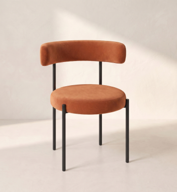 Bouclé Chair – Burnt Orange
