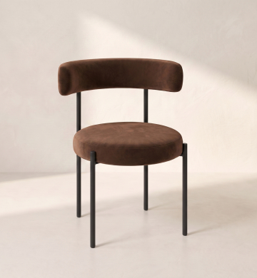 Bouclé Chair – Chocolate Brown