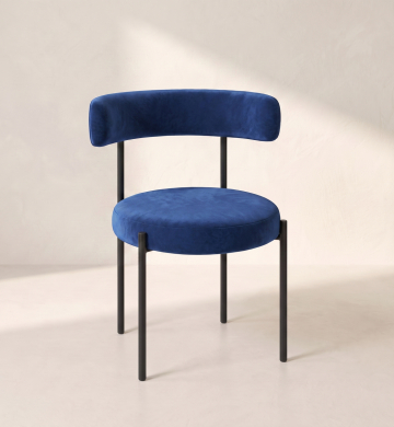 Bouclé Chair – Cobalt Blue