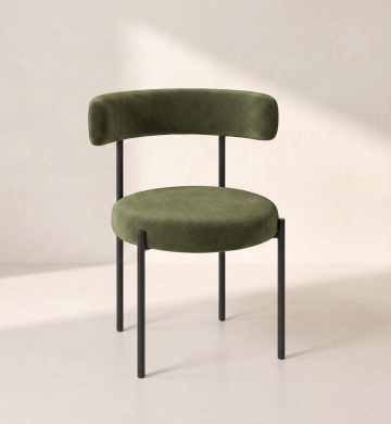 Bouclé Chair – Olive Moss