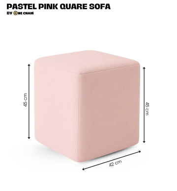 Ghế Sofa Đôn Vuông Màu Pastel Pink – Ngọt Ngào & Nhẹ Nhàng Cho Tiệc Cưới & Sự Kiện