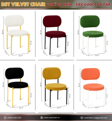 BST VELVET CHAIR - Ghế Cao Cấp Cho Sự Kiện Tiệc Cưới Sang Trọng