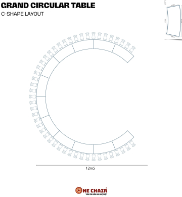 Bàn Tròn Trung Tâm Dạng C Size 12m5