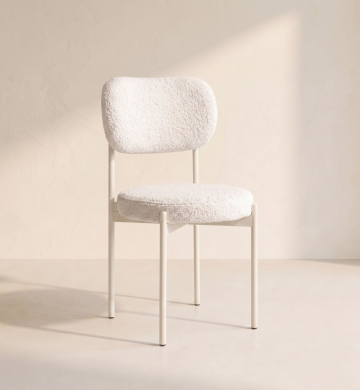 Velvet Chair – White (White Frame)