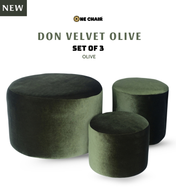 Don Velvet Olive – Bộ 3 Ghế Tròn Nhung Xanh Olive | Ghế Sự Kiện Sang Trọng