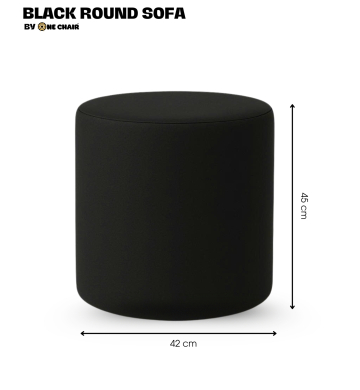 Ghế Sofa Đôn Tròn Màu Đen – Hiện Đại & Cuốn Hút Cho Sự Kiện Sang Trọng