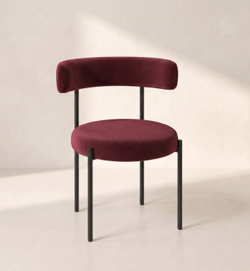 Bouclé Chair – Burgundy Wine