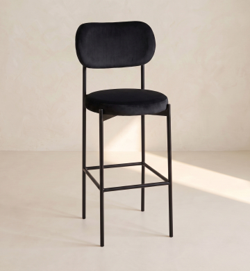 Bar Chair Velvet Black