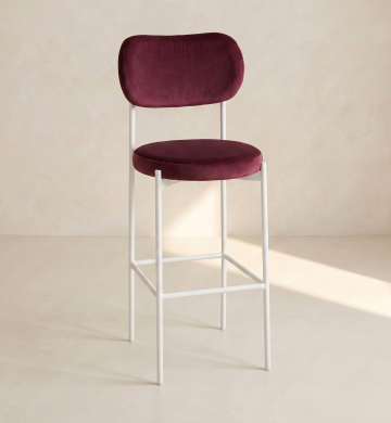 Bar Chair Velvet Color (White Frame)