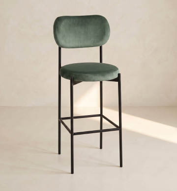 Bar Chair Velvet Color (Black Frame)
