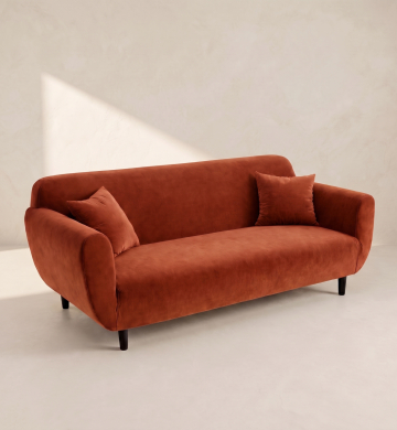 Long Sofa – Burnt Orange