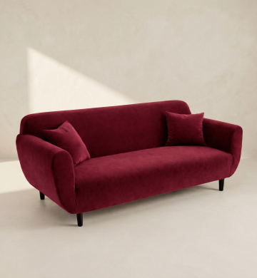 Long Sofa – Burgundy Wine