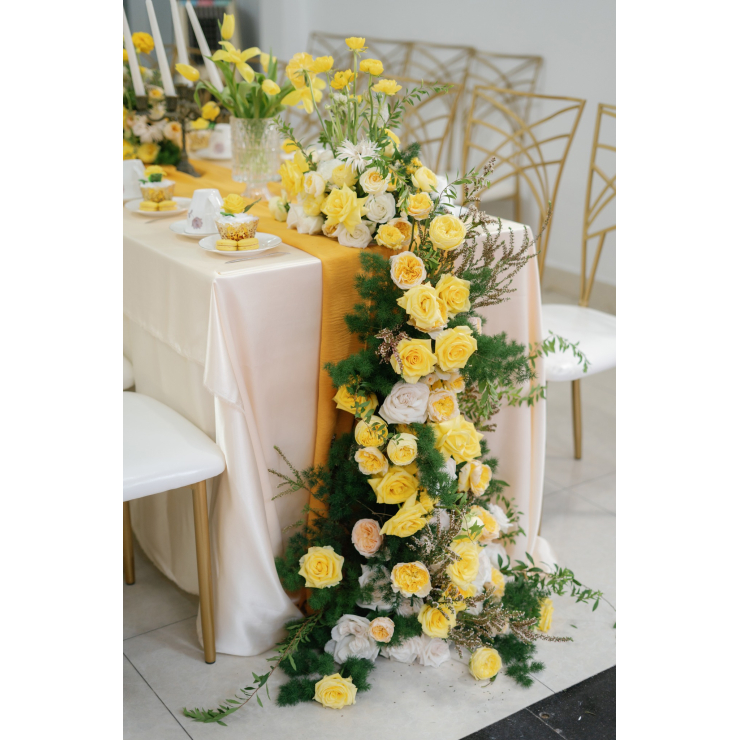 Sweet Yellow Family Wedding Ceremony at Beautiful Home