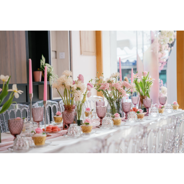 Sweet Pink Family Wedding Ceremony at Beautiful Home